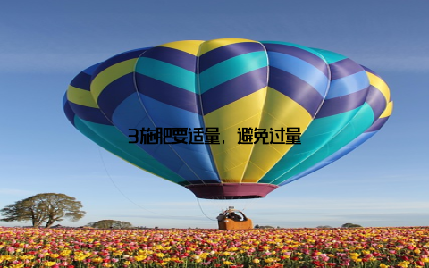 3施肥要适量, 避免过量
