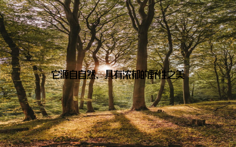 它源自自然, 具有浓郁的野性之美