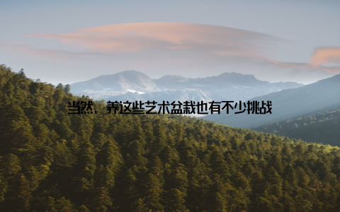 当然, 养这些艺术盆栽也有不少挑战