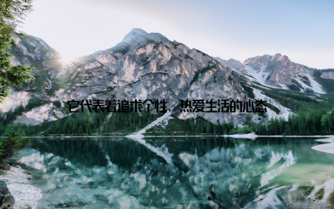 它代表着追求个性、热爱生活的心态