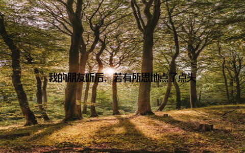 我的朋友听后, 若有所思地点了点头