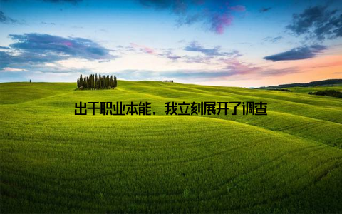 出于职业本能, 我立刻展开了调查