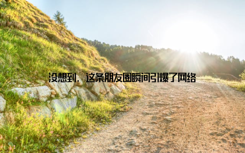 没想到, 这条朋友圈瞬间引爆了网络