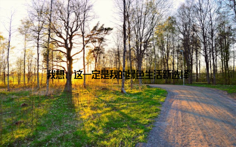 我想, 这一定是我的绿色生活新选择