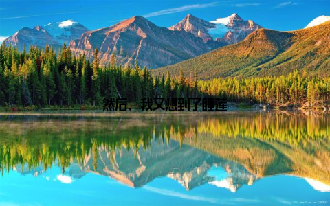 然后, 我又想到了睡莲