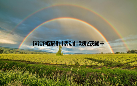 这次创新研讨活动让我收获颇丰