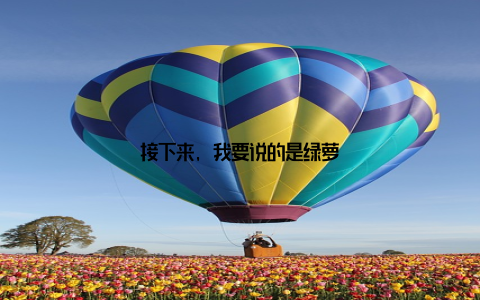 接下来, 我要说的是绿萝