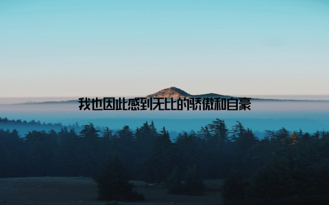 我也因此感到无比的骄傲和自豪